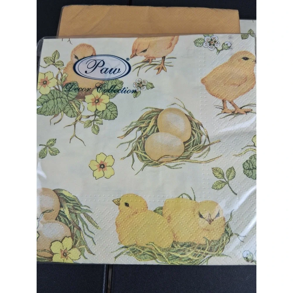 Baby Chicks Paper Luncheon Napkins 12X12 Lot of 4 Packs Easter‎ Decoupage Craft